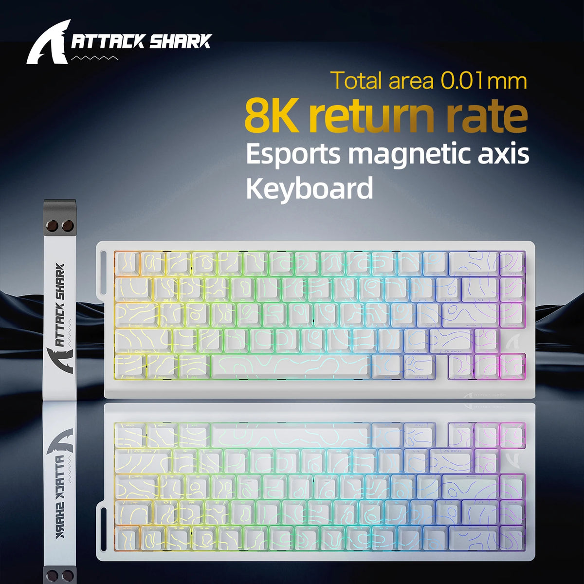 ATTACK SHARK, X68 HE, Mechanical Keyboard, 128K Scan Rate, 0.01Mm RT Accuracy, Magnetic Switch, Gaming, RGB, Hot-Swappable
